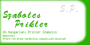 szabolcs prikler business card